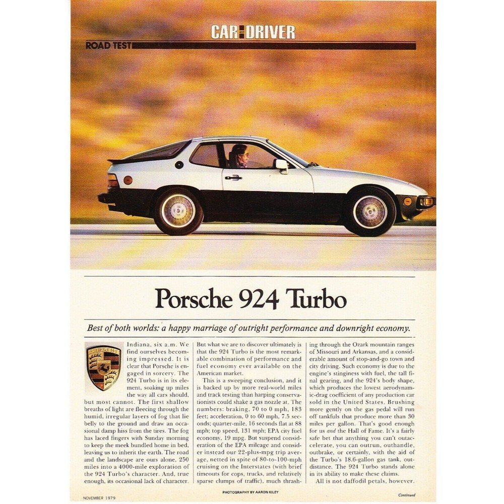 1980 Porsche 924 Turbo Coupe Road Test Technical Data Review Article